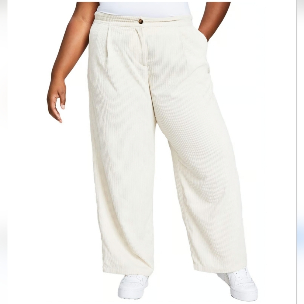 And Now This Wide Leg Corduroy Pants High-Waist Women's Trousers Size 24W